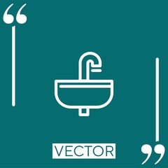 sink vector icon Linear icon. Editable stroke line
