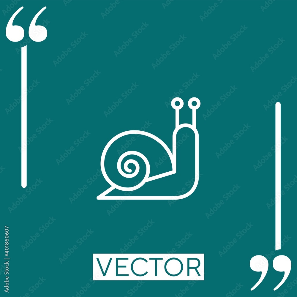 Poster snail vector icon linear icon. editable stroke line