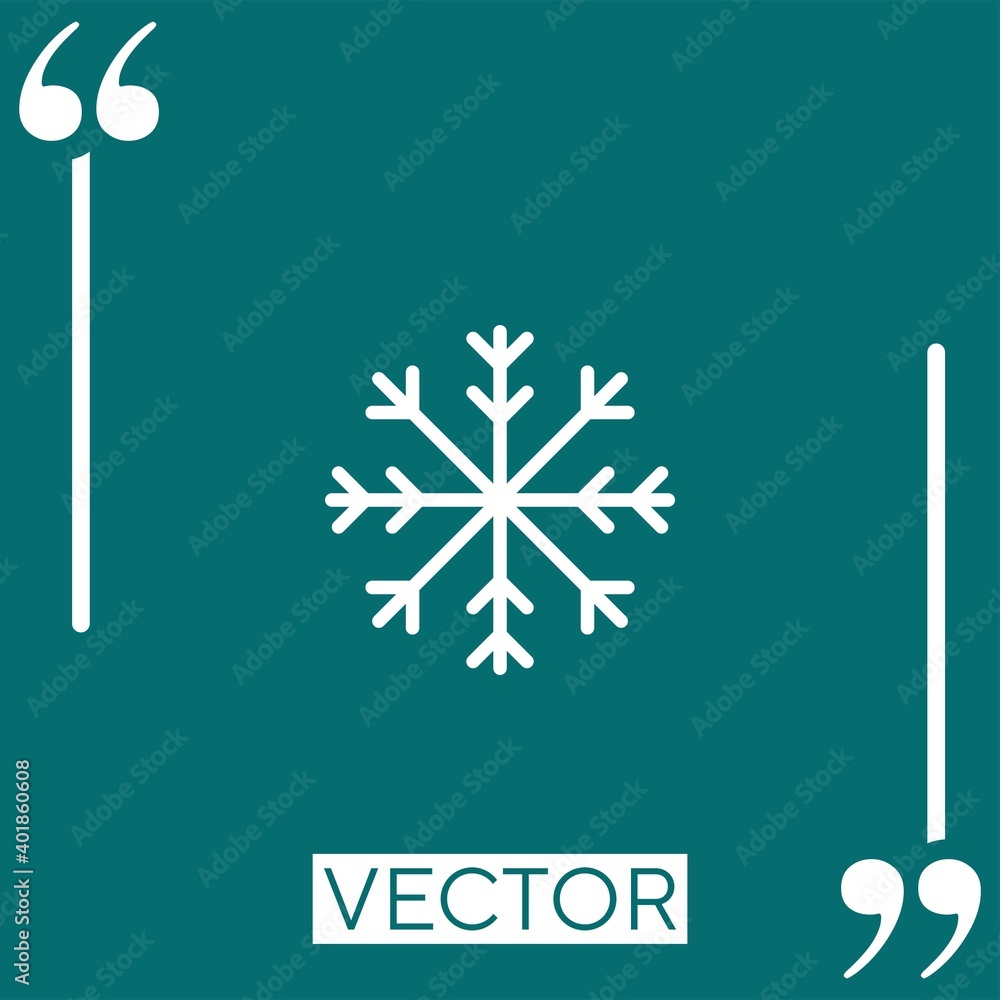 Poster snowflake vector icon linear icon. editable stroke line
