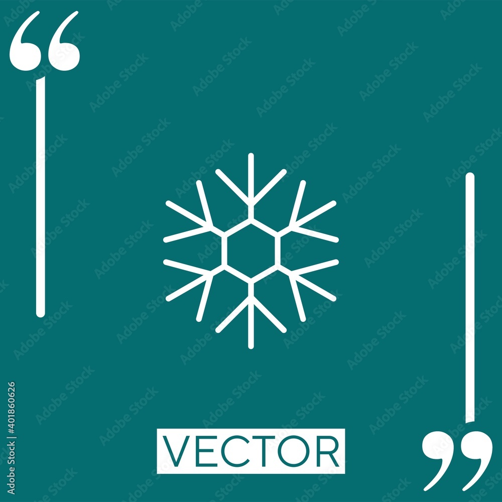 Poster snowflake vector icon linear icon. editable stroke line