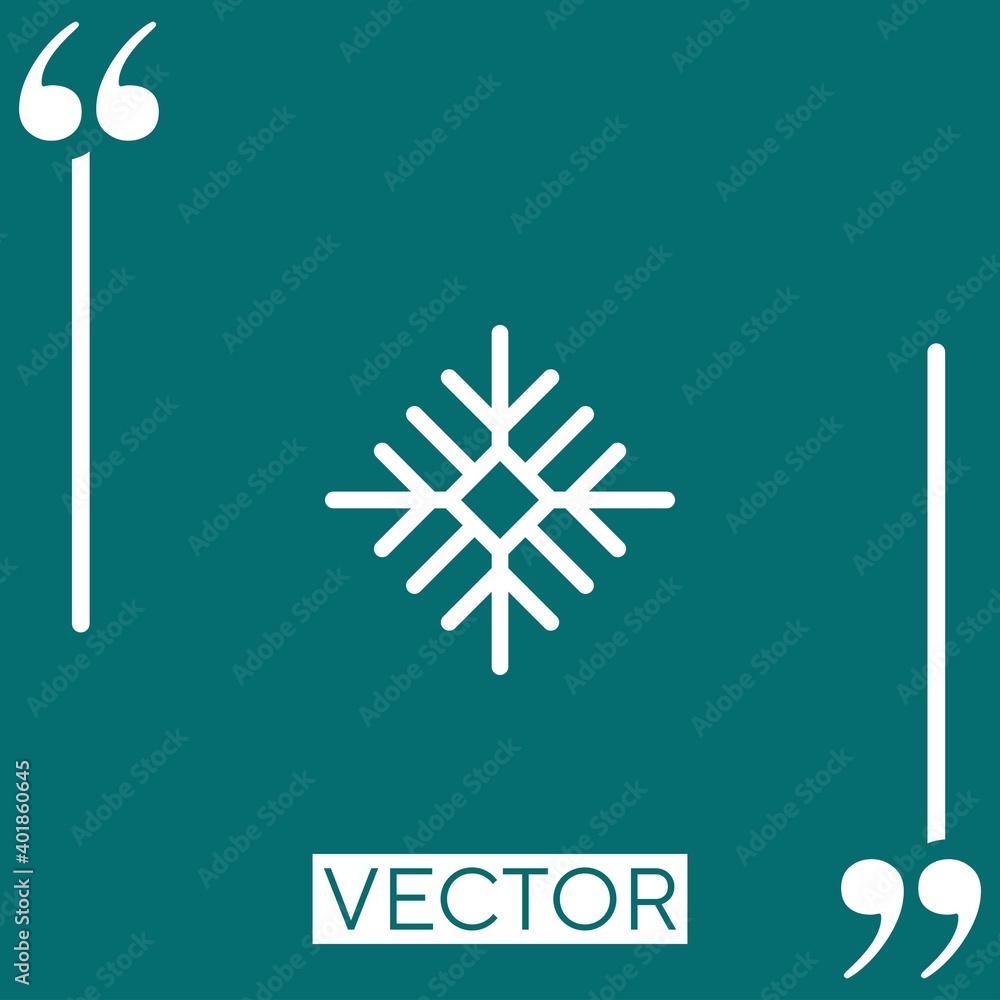 Poster snowflake vector icon linear icon. editable stroke line