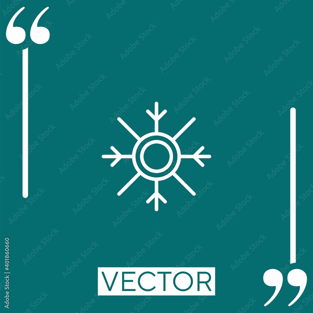 Poster snowflake vector icon linear icon. editable stroke line