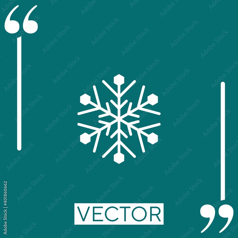 Poster snowflake vector icon linear icon. editable stroke line