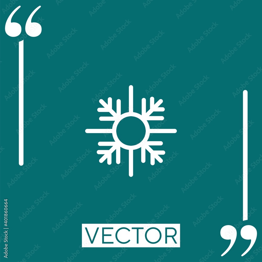 Poster snowflake vector icon linear icon. editable stroke line
