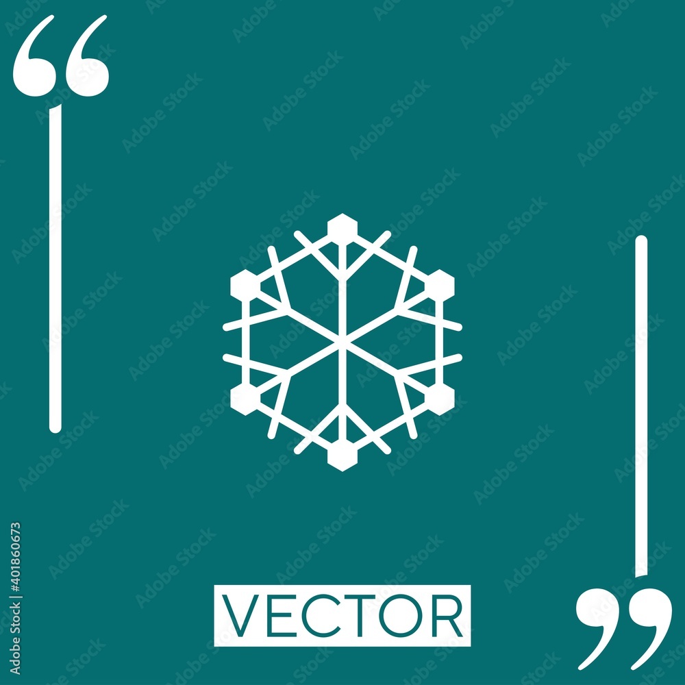 Poster snowflake vector icon linear icon. editable stroke line