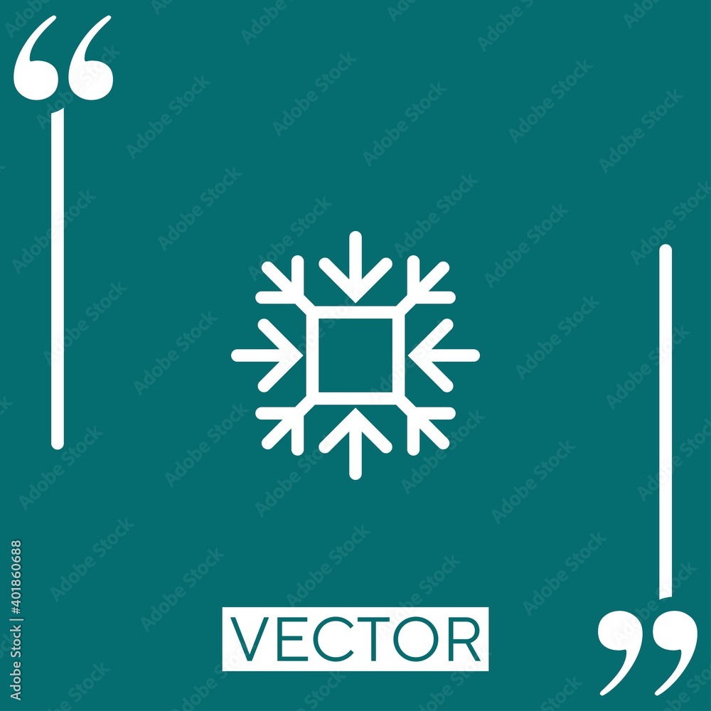 Poster snowflake vector icon linear icon. editable stroke line
