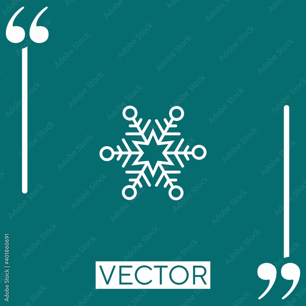 Poster snowflake vector icon linear icon. editable stroke line