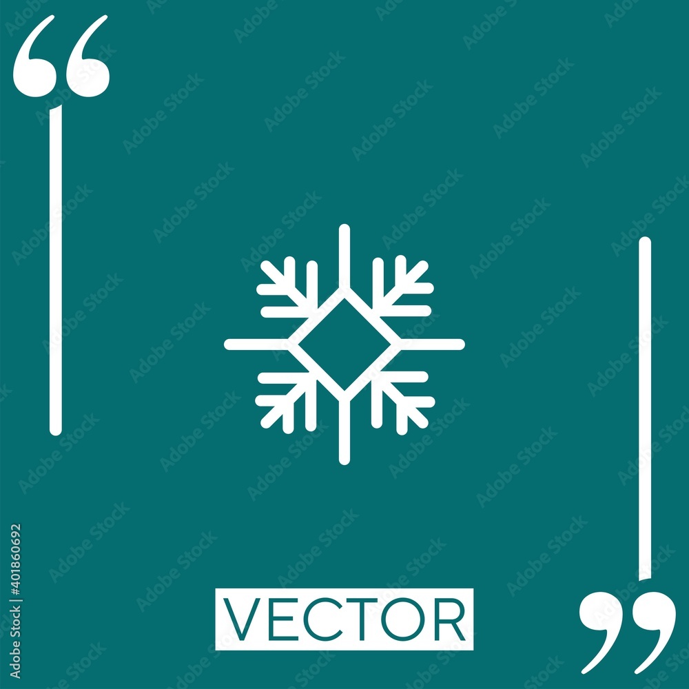Poster snowflake vector icon linear icon. editable stroke line