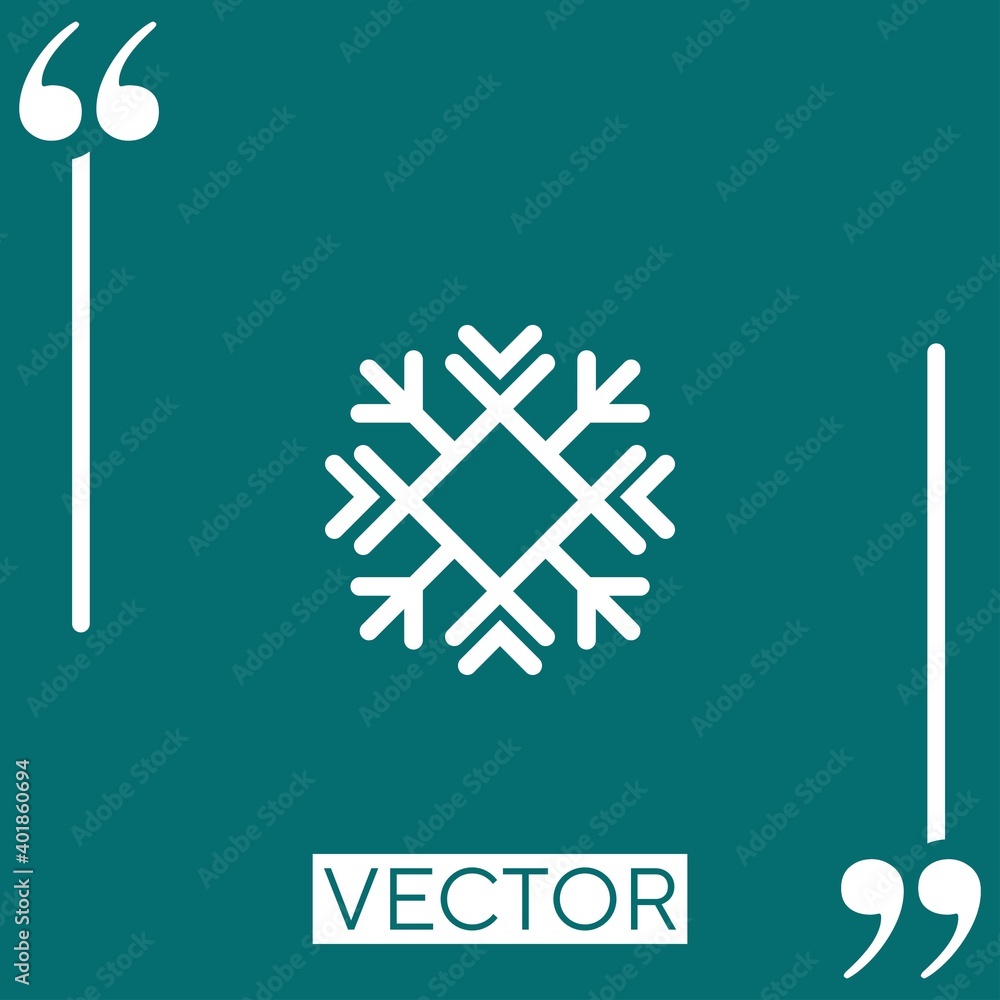 Poster snowflake vector icon linear icon. editable stroke line