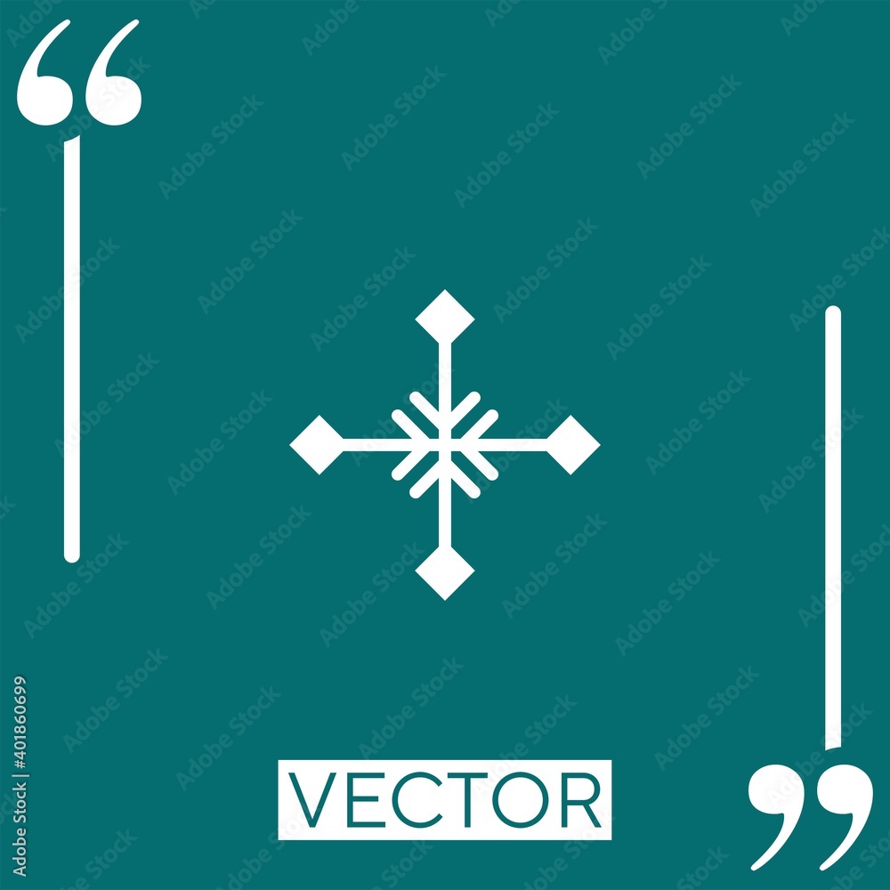 Poster snowflake vector icon linear icon. editable stroke line