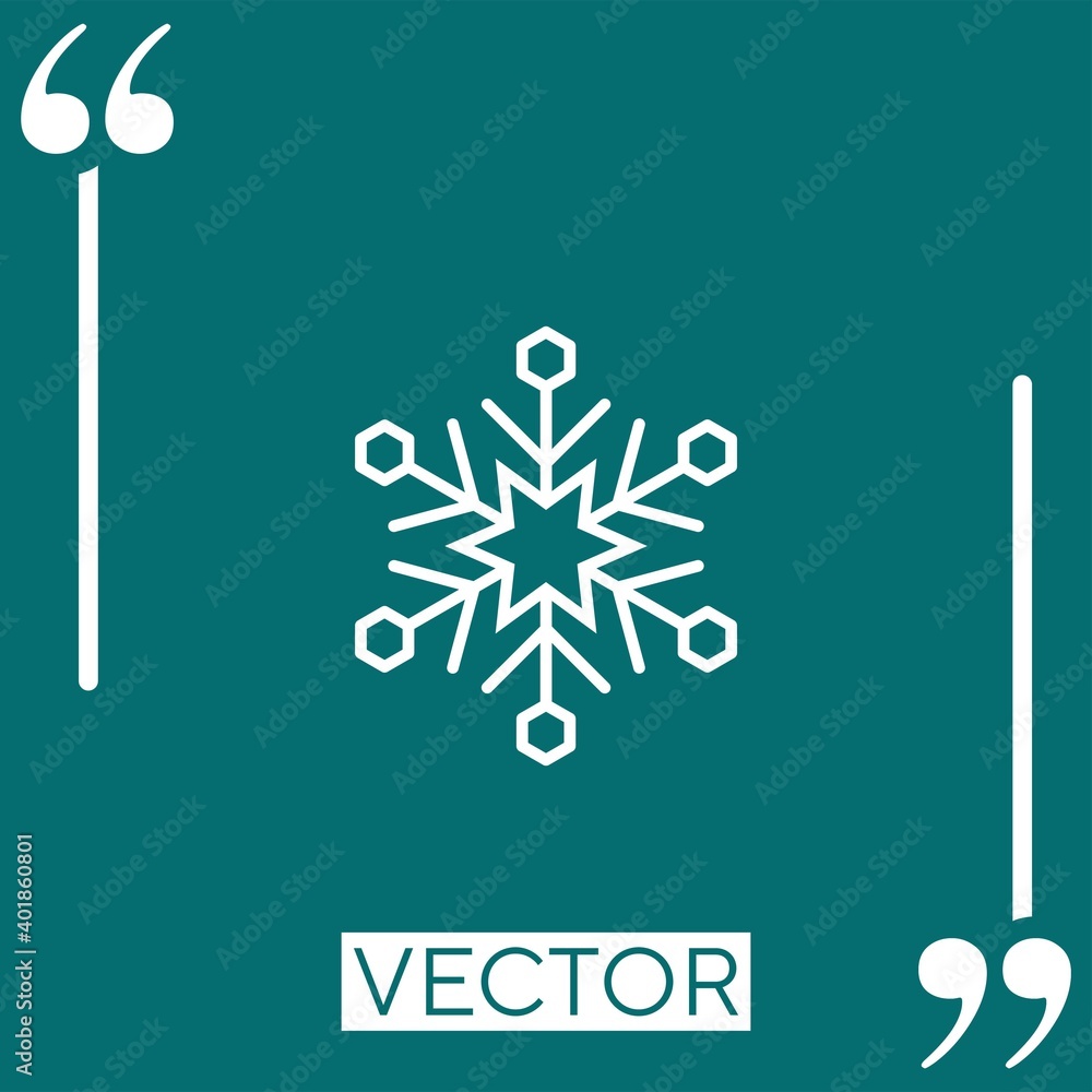 Poster snowflake vector icon linear icon. editable stroke line