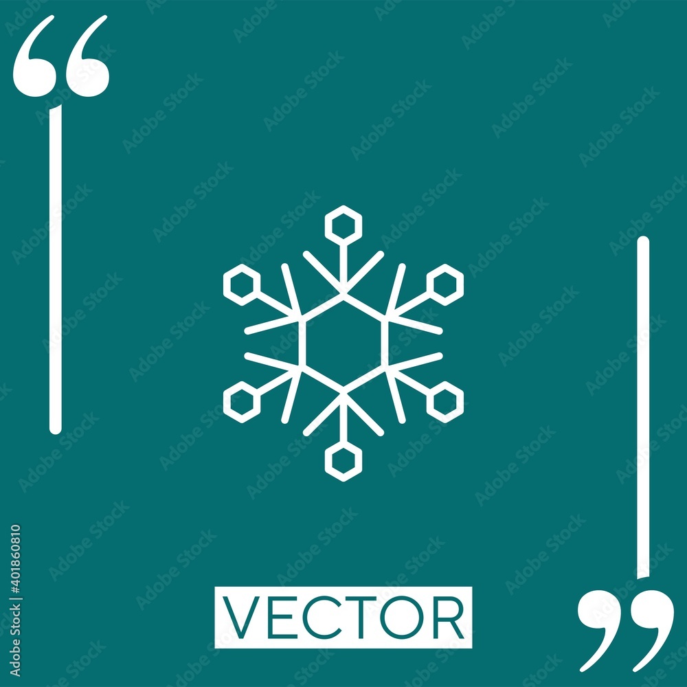 Poster snowflake vector icon linear icon. editable stroke line