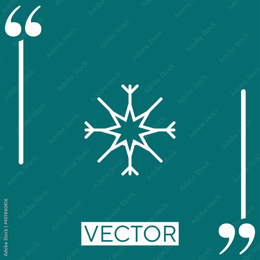 Poster snowflake vector icon linear icon. editable stroke line