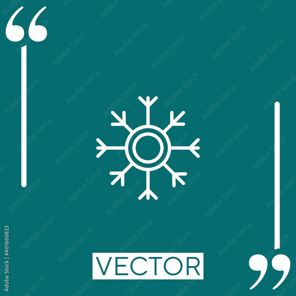 Poster snowflake vector icon linear icon. editable stroke line