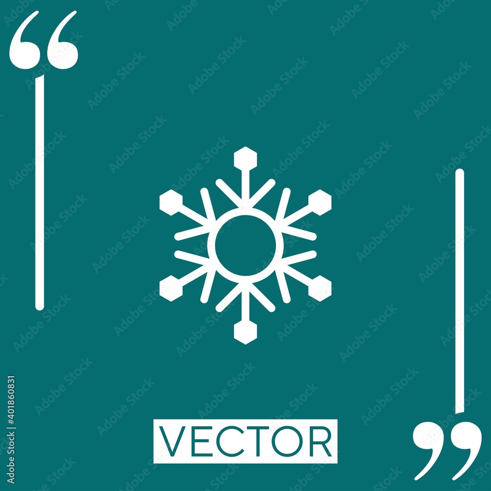 Poster snowflake vector icon linear icon. editable stroke line