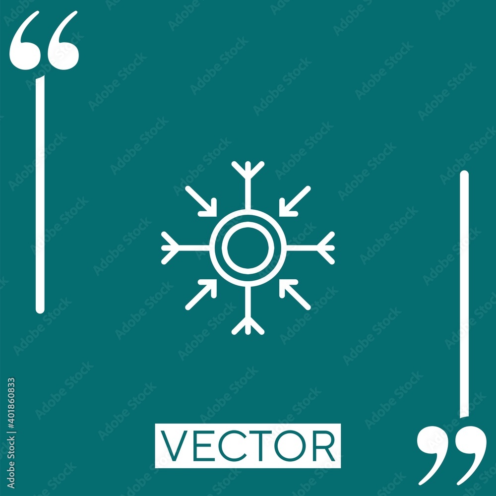 Poster snowflake vector icon linear icon. editable stroke line