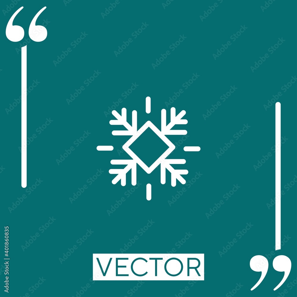 Poster snowflake vector icon linear icon. editable stroke line