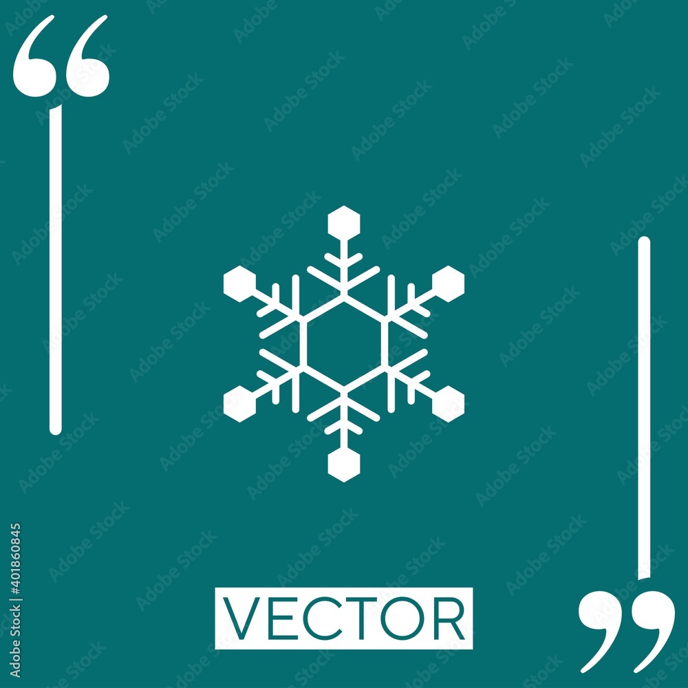 Poster snowflake vector icon linear icon. editable stroke line
