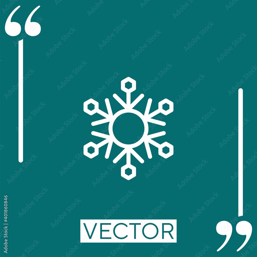 Poster snowflake vector icon linear icon. editable stroke line