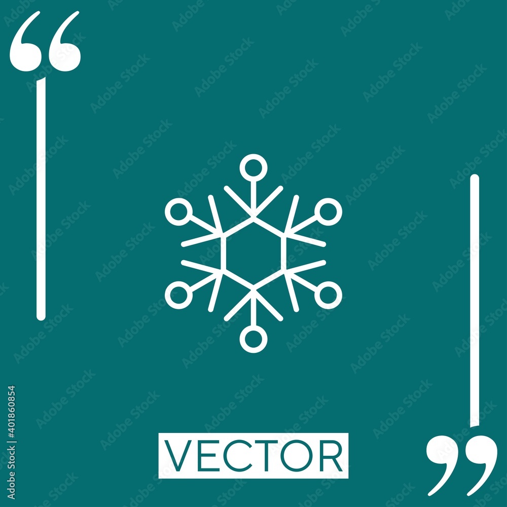 Poster snowflake vector icon linear icon. editable stroke line