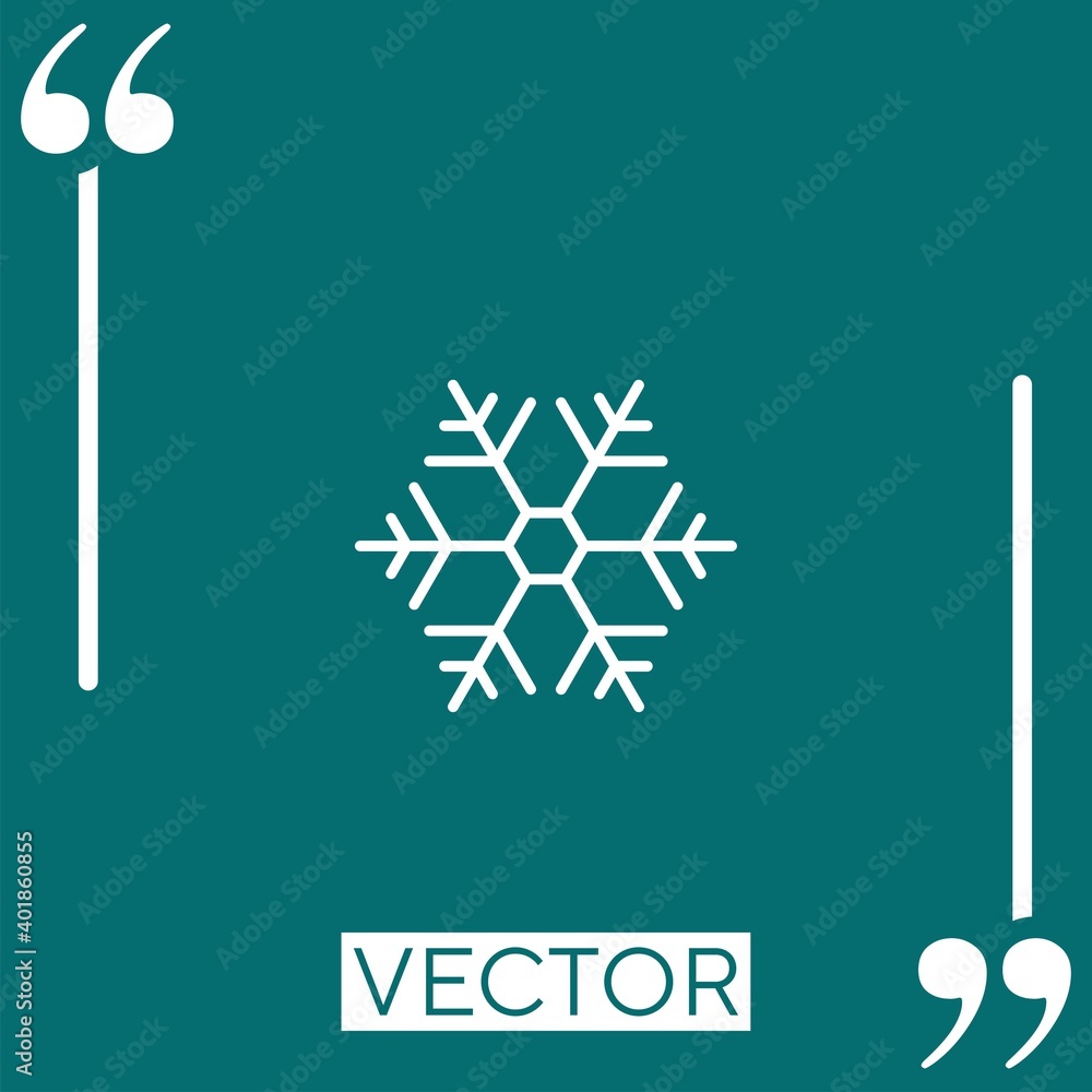 Poster snowflake vector icon linear icon. editable stroke line
