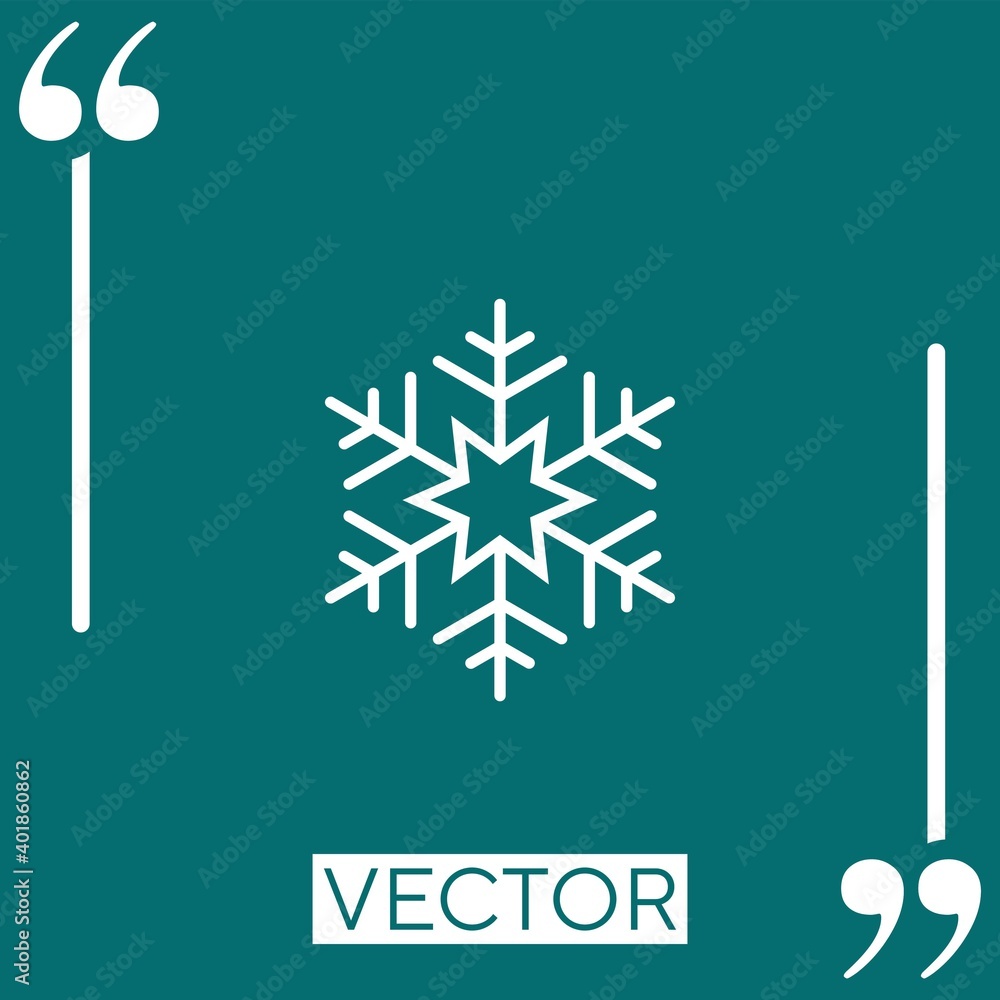Poster snowflake vector icon linear icon. editable stroke line