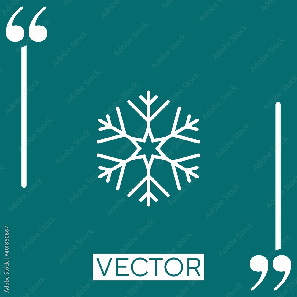 Poster snowflake vector icon linear icon. editable stroke line