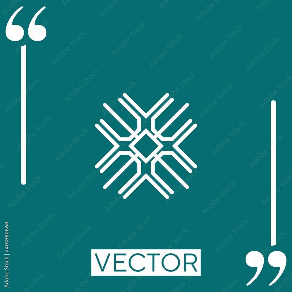 Poster snowflake vector icon linear icon. editable stroke line