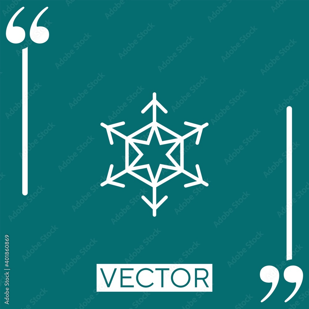 Poster snowflake vector icon linear icon. editable stroke line