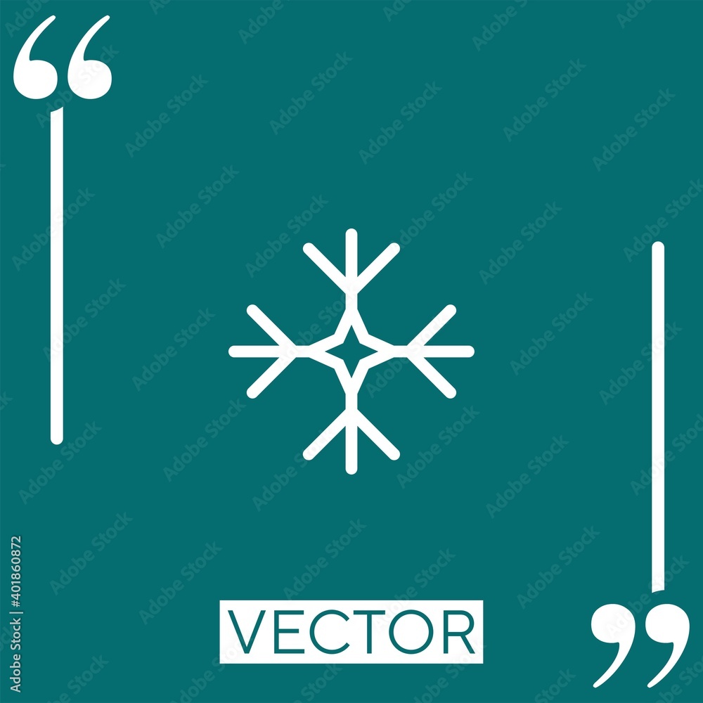 Poster snowflake vector icon linear icon. editable stroke line