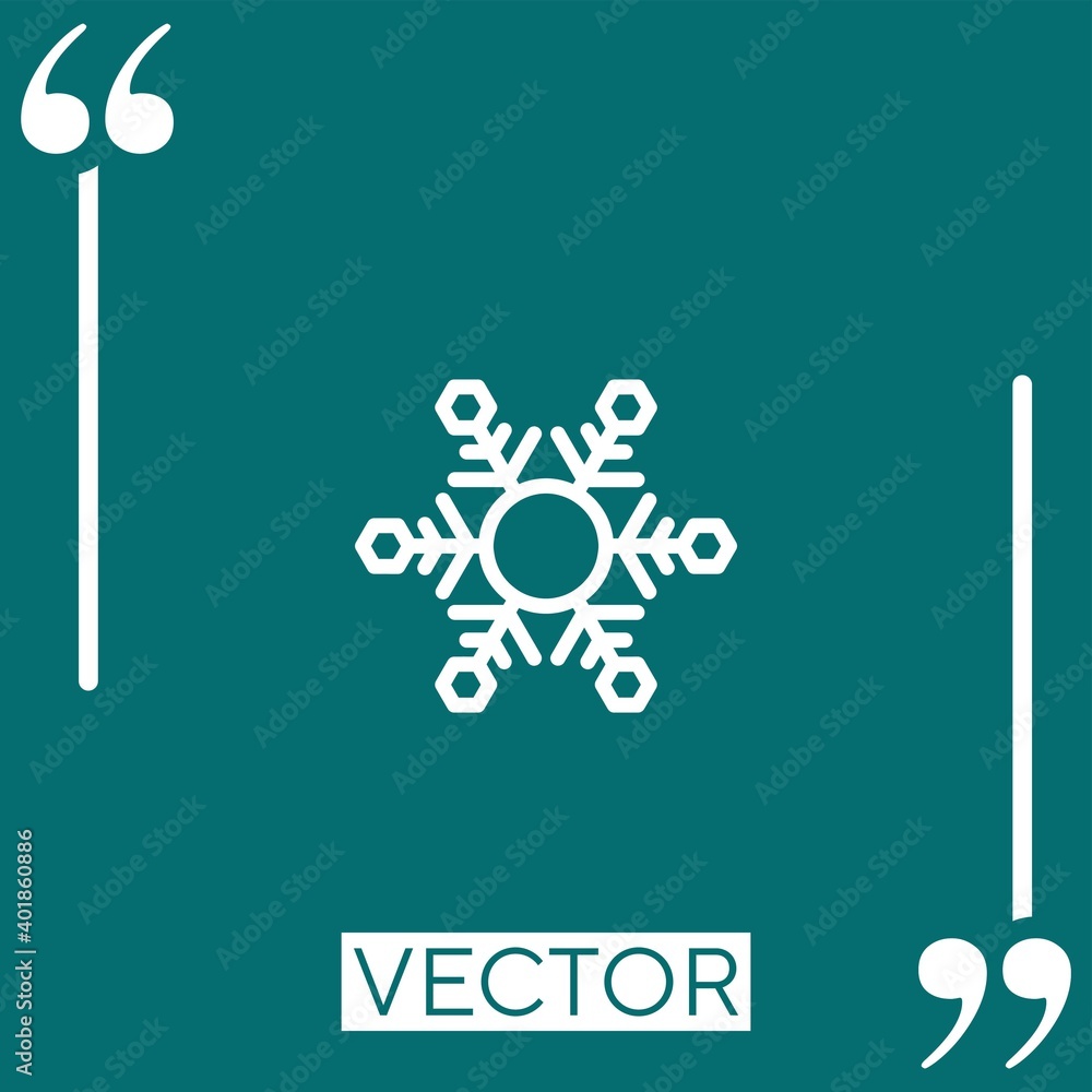 Poster snowflake vector icon linear icon. editable stroke line