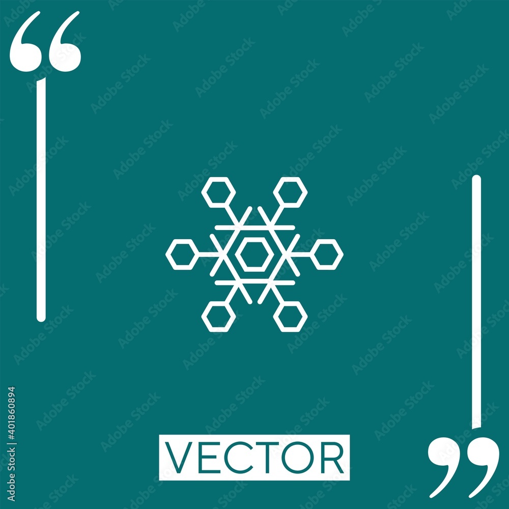 Poster snowflake vector icon linear icon. editable stroke line
