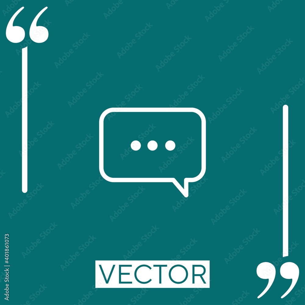 Aufkleber three dots speech bubble linear icon. editable stroke line