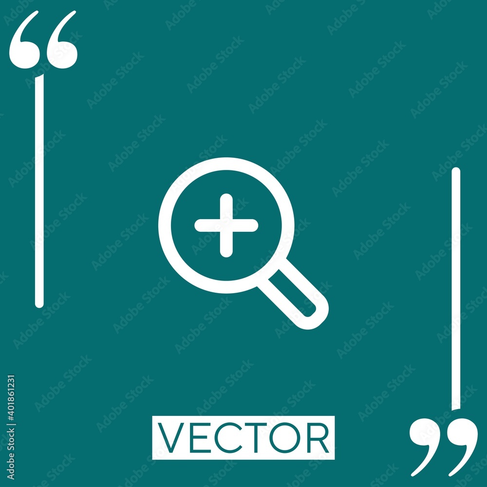 Aufkleber zoom increasing button outline linear icon. editable stroke line