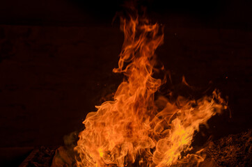 fire in the fireplace