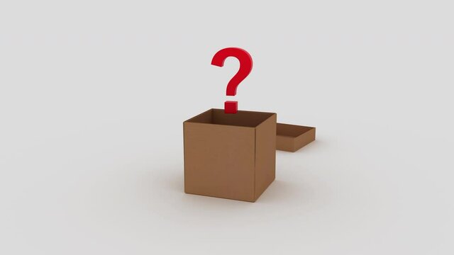 Red 3d question marks pop out of the box