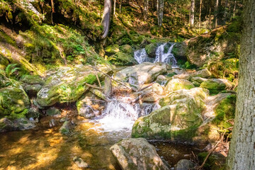 Hochfall Wasserfall im bayerischen Wald Deutschland