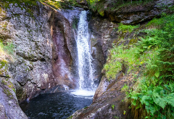 Fototapeta na wymiar Hochfall Wasserfall im bayerischen Wald Deutschland