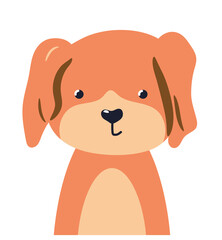 Dog cute animal baby face vector illustration. Hand drawn style nursery character. Scandinavian funny kid design