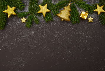 Black Christmas and Winter background