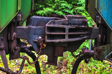 Old train wagon hitches
