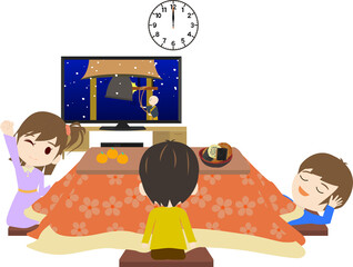かわいいシンプルな三世代家族のイラストセット Wall Mural Foolchico