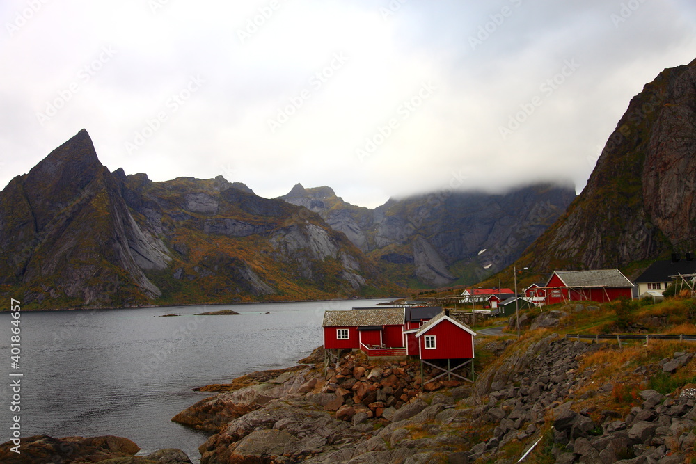 Canvas Prints autumn in the Lofoten Islands norway