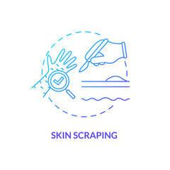 Skin scraping concept icon. Lab sample idea thin line illustration. Obtaining superficial dead layers. Examining for scabies mites and eggs. Vector isolated outline RGB color drawing