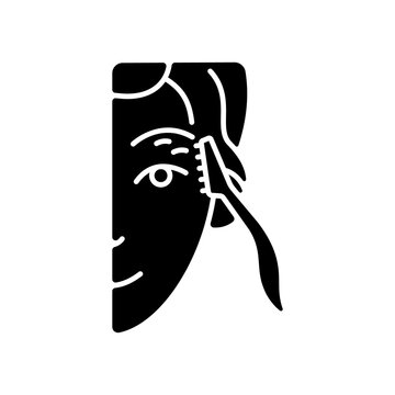 black face using eyebrow razor clip art preview