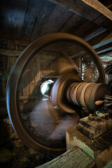 Spinning wheel of old the watermill