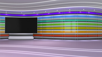 Virtual  Studio 3d  background with  horizontal strips