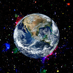 Our unique planet from space. The elements of this image furnished y NASA.