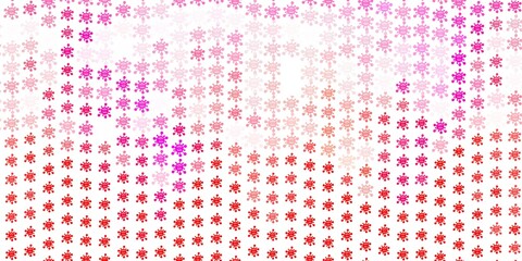 Light Red vector pattern with coronavirus elements.