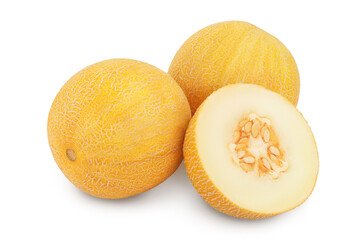 Melon isolated on white background with clipping path and full depth of field